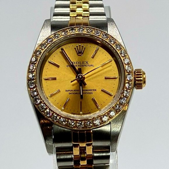 Champagne Rolex Oyster Ladies 2ct VS G Diamonds - Picture 2 of 4